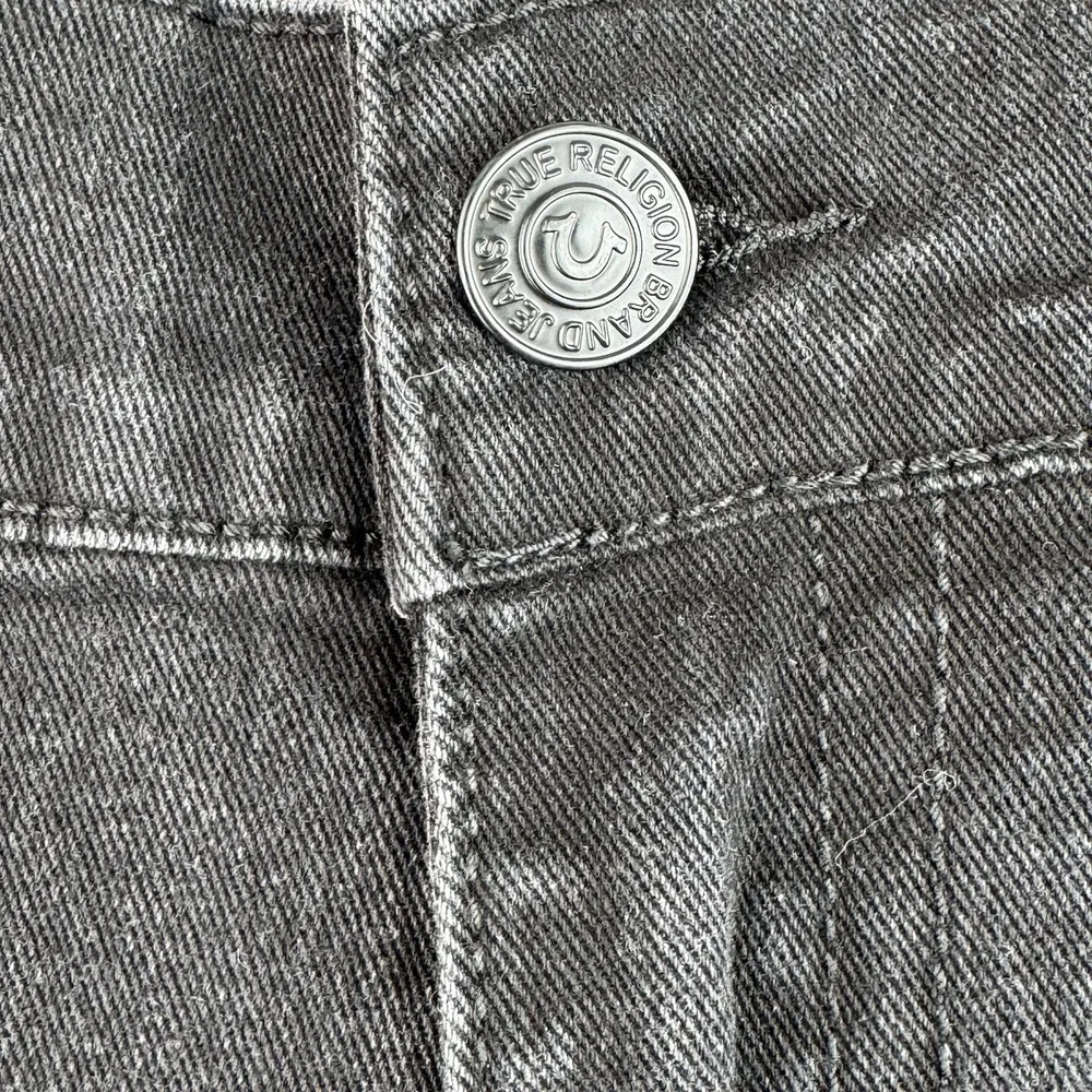 True Religion Rocco Jeans Mens 42x33 Black Relaxed Skinny Denim Casual Stretch
